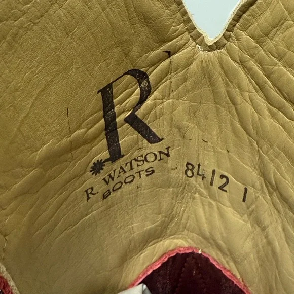 Women’s R Watson Western Cowboy Boots - Grey and Burgundy - Picture 7 of 9